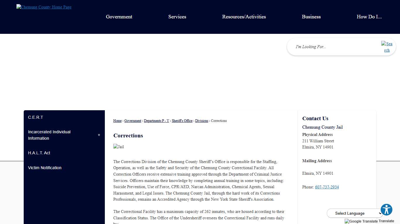 Corrections | Chemung County, NY