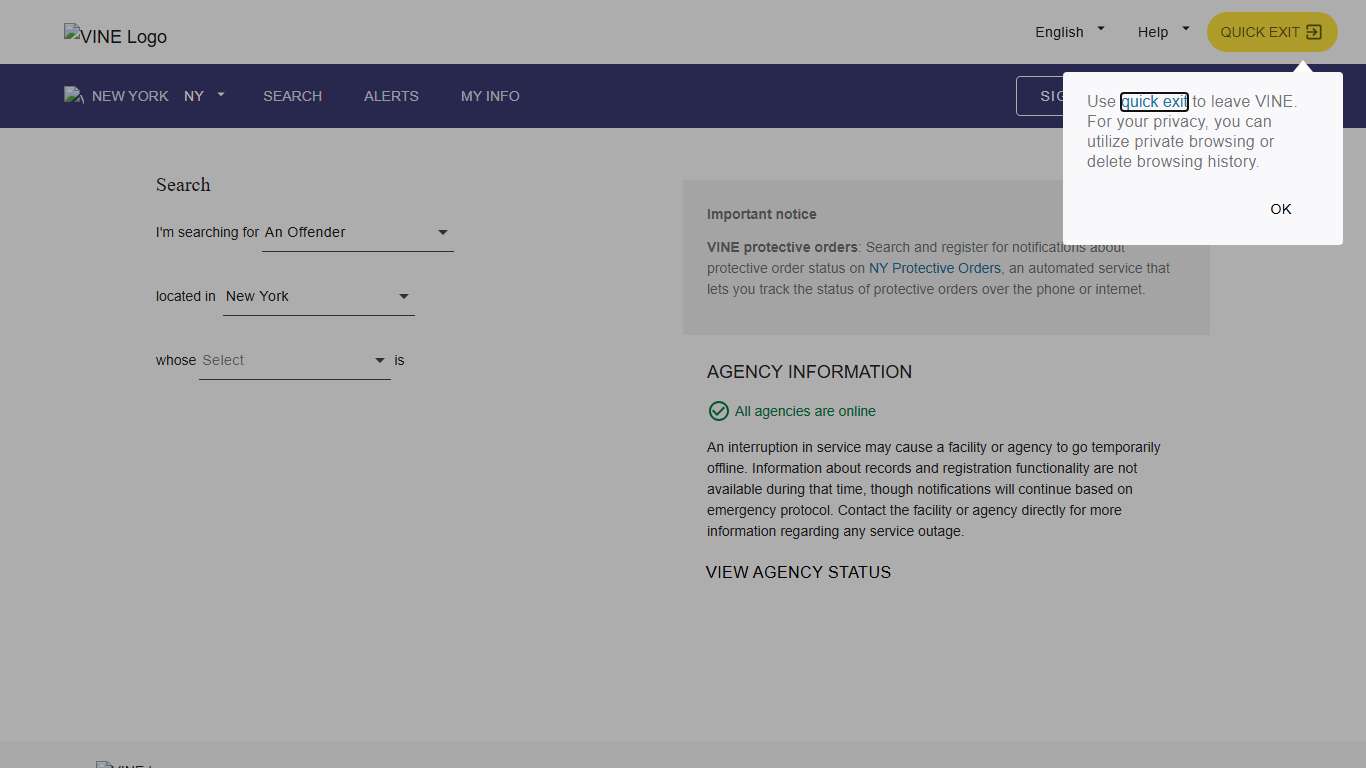 VINELink - New York - Search